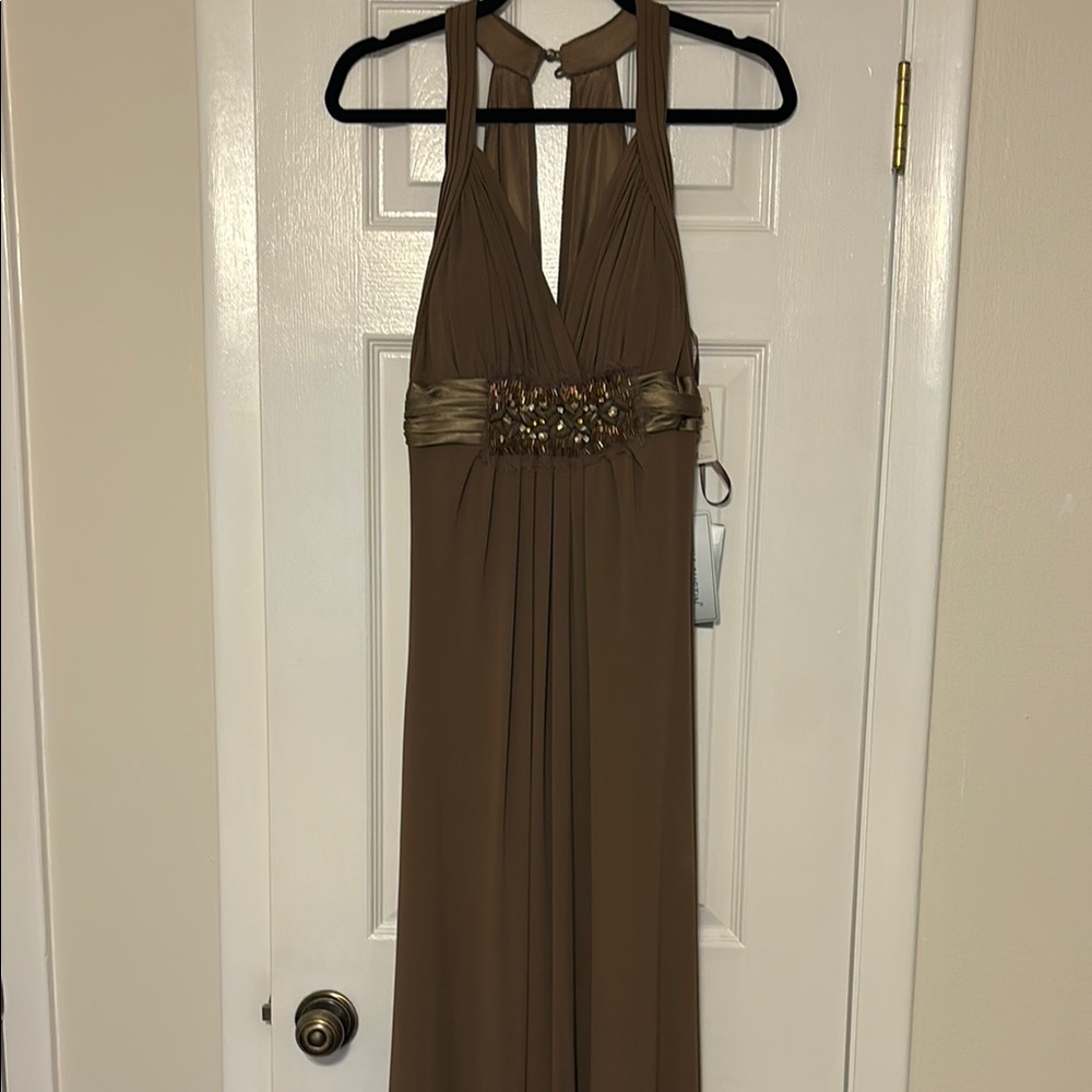 Nina Austin Brown Open Back Gown